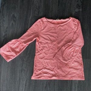 Striped J. Crew Bell Sleeved Top